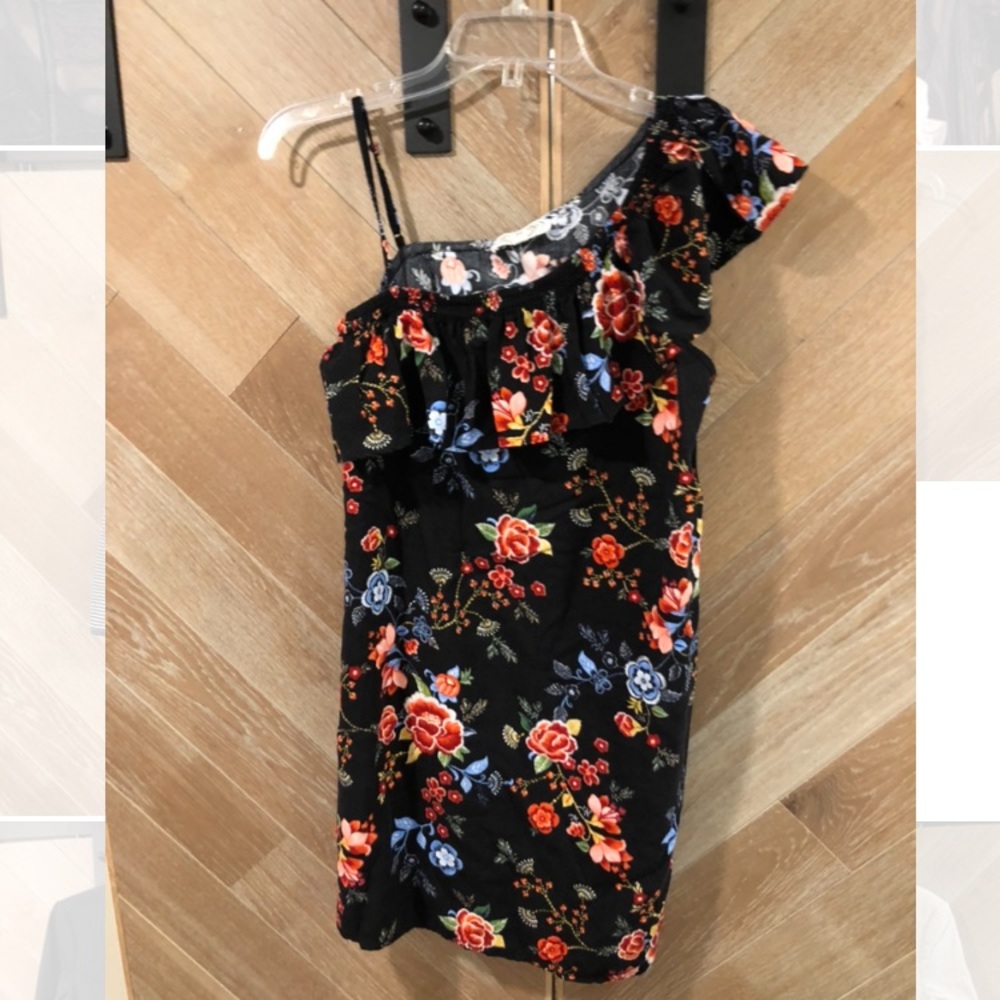 Pink Rose one shoulder dress